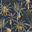 World of Wallpaper Amazonia Monkey Trees Wallpaper Navy (50280-BUR)