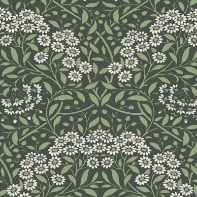 World of Wallpaper  Botanical Damask Wallpaper Green AF0030