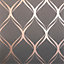 World of Wallpaper Clifton Wave Geometric Wallpaper Charcoal/Copper (WOW41963-BUR)