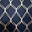World of Wallpaper Clifton Wave Geometric Wallpaper Navy/Gold (WOW41964-BUR)