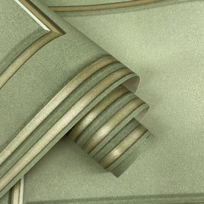 World of Wallpaper Forbidden Fruit Panel Wallpaper Sage Green/Gold 39008