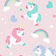 World of Wallpaper I Believe in Unicorns Wallpaper Pink (A365 CAO 1-BUR)