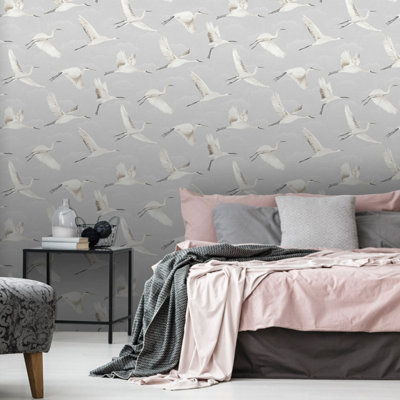 World of Wallpaper In Flight Wallpaper Grey (AF0005-BUR)