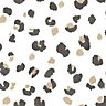World of Wallpaper Leopard Spot Wallpaper White/Gold (50281)