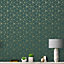 World of Wallpaper Metro Prism Geometric Wallpaper Emerald Green/Gold (A361.AN-BUR)