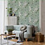 World of Wallpaper Mitzu Bird Wallpaper Sage (900105-BUR)