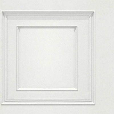 World of Wallpaper Oliana Wood Panel Wallpaper White 8498