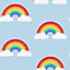 World of Wallpaper Retro Rainbow Wallpaper Pale Blue (9993-BUR)