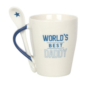 World's Best Daddy Ceramic Mug and Spoon Set (500ml)