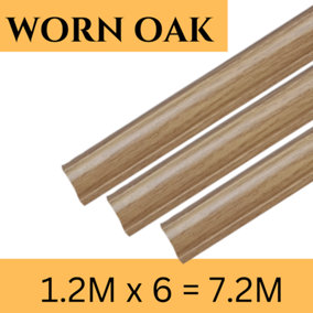 Worn Oak Laminate Beading Scotia Edge Trim - 1.2M x 6 Total 7.2 Meters