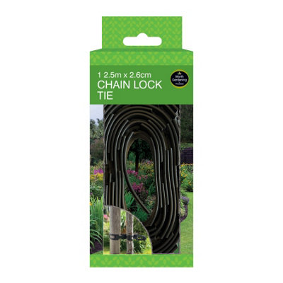 Worth Gardening by Garland Black Adjustable & Reuseable Chain Lock Tie 2.5m x 2.6cm