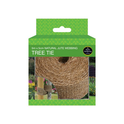 Worth Gardening By Garland Natural Strong Gentle Jute Webbing Tree Tie 5m x 5cm