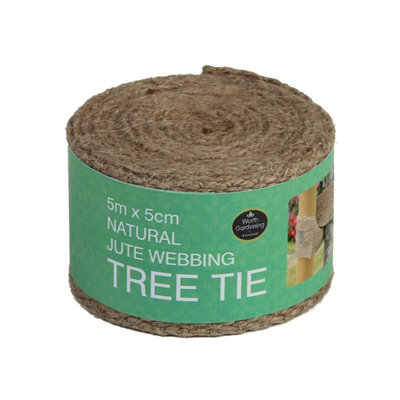 Worth Gardening by Garland Natural Strong Jute Loose Webbing Tree Tie 5m x 5cm