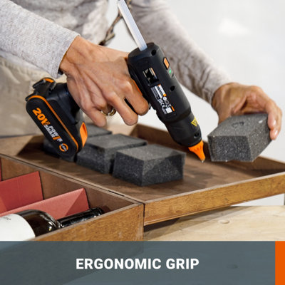 WORX 20V Cordless 200C Hot Glue Gun with 10x Glue sticks (BARE TOOL ...