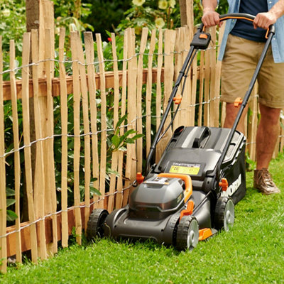 WORX 40V 34cm Cordless Lawn Mower with 2 x 2.0Ah Batteries and Charger ...