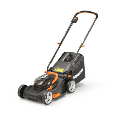 WORX 40V 40cm Cordless Lawn Mower with 2 x 4.0Ah Batteries and Charger ...