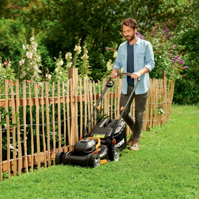 WORX 40V 40cm Cordless Lawn Mower with 2 x 4.0Ah Batteries and Charger ...