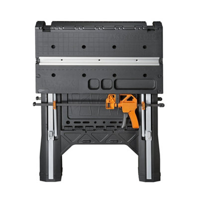 Worx Pegasus WX051 Versatile Multi Function Folding Work Table & Sawhorse with Quick Clamps, Portable and Lightweight Workbench