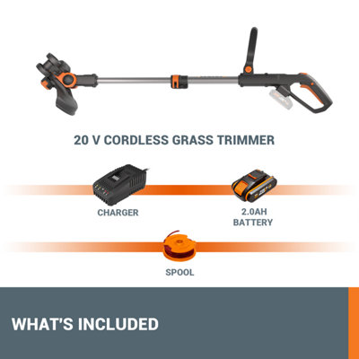 WORX WG163E.2 20V 30cm Cordless Grass Trimmer - 9