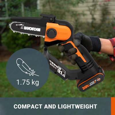 WORX WG324E 20V 12cm One Handed Chainsaw DIY at B Q