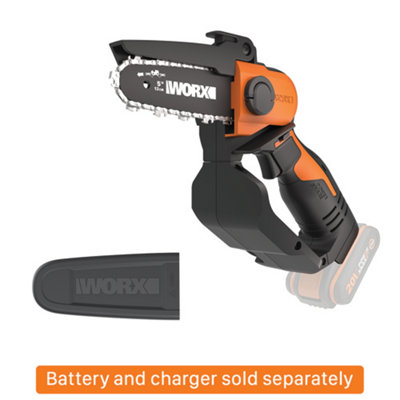 WORX WG324E.9 20V 12cm One Handed Chainsaw BARE UNIT DIY at B Q