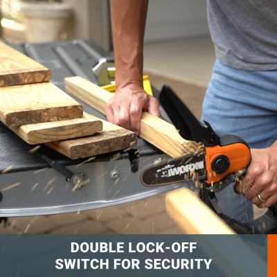 WORX WG324E.9 20V 12cm One Handed Chainsaw (BARE UNIT) - 4