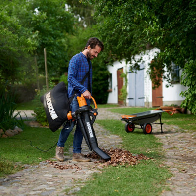 WORX WG505E 3000W Corded Electric Leaf Blower Vacuum Mulcher 10m Cable 335 km h 45L