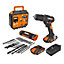 WORX WX370 20V Combi Drill with 2 x 2.0Ah Batteries, 60min 2A Charger & 30pcs Accessory Set
