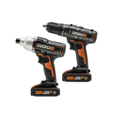 WORX WX902 Combi Drill Impact Driver Twin Pack DIY at B Q