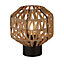 WOVEN - CGC Natural Brown Woven Table Lamp with Black Base