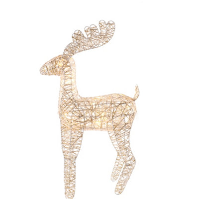 Woven Christmas Deer With Lights