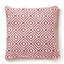 Woven Indoor Outdoor Washable Diamond Cosy Cushion Coral Pink - 45cm x 45cm