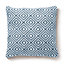 Woven Indoor Outdoor Washable Diamond Cosy Cushion Denim Blue - 45cm x 45cm
