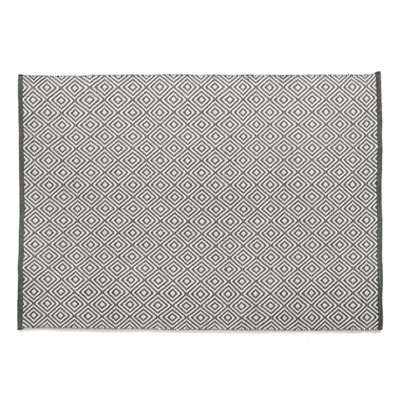 Woven Indoor Outdoor Washable Diamond Reversible Rug Warm Grey - 120cm x 170cm