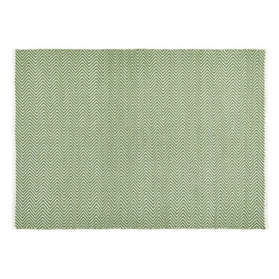 Woven Indoor Outdoor Washable Herringbone Reversible Rug Dark Green - 120cm x 170cm