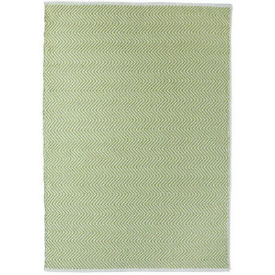 Woven Indoor Outdoor Washable Herringbone Reversible Rug Green - 120cm ...