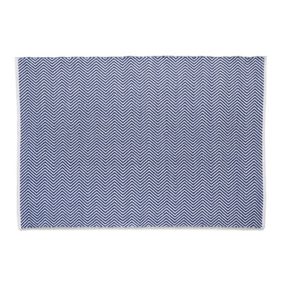 Woven Indoor Outdoor Washable Herringbone Reversible Rug Navy - 120cm x 170cm