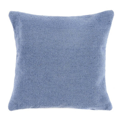 Woven Indoor Outdoor Washable Plain Cosy Cushion Denim Blue - 45cm x 45cm