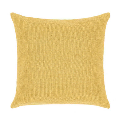 Woven Indoor Outdoor Washable Plain Cosy Cushion Gold - 45cm x 45cm