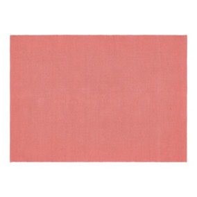 Woven Indoor Outdoor Washable Plain Reversible Rug Coral Pink - 120cm x 170cm