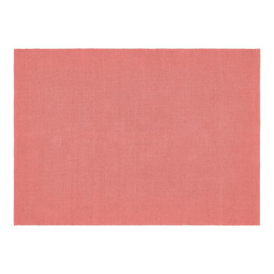Woven Indoor Outdoor Washable Plain Reversible Rug Coral Pink - 80cm x 150cm