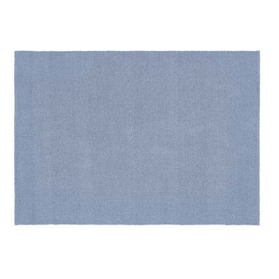 Woven Indoor Outdoor Washable Plain Reversible Rug Denim Blue - 120cm x ...