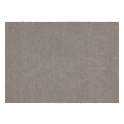 Woven Indoor Outdoor Washable Plain Reversible Rug Warm Grey - 120cm x 170cm