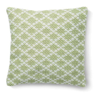 Woven Indoor Outdoor Washable Trellis Cosy Cushion Green - 45cm x 45cm