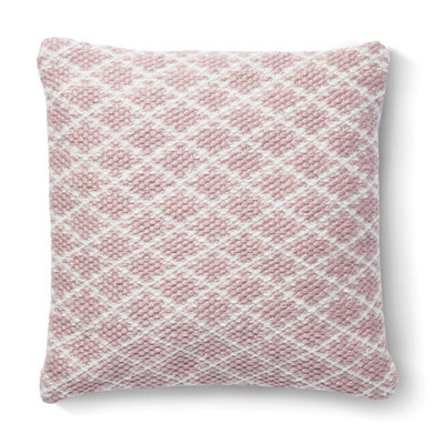 Woven Indoor Outdoor Washable Trellis Cosy Cushion Rose - 45cm x 45cm