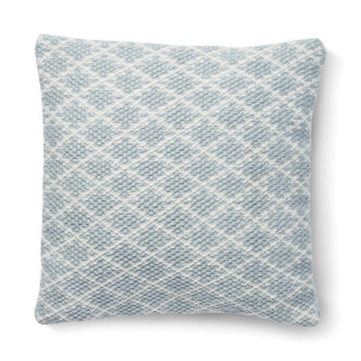 Woven Indoor Outdoor Washable Trellis Cosy Cushion Sky Grey - 45cm x 45cm