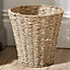 Woven Seagrass Bin Wastepaper Basket Rattan Dustbin Home Office Living Room Bedroom Waste Bin