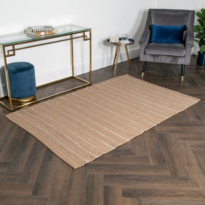 Woven Stripe Jute Rug 120 x 180cm DIY at B&Q