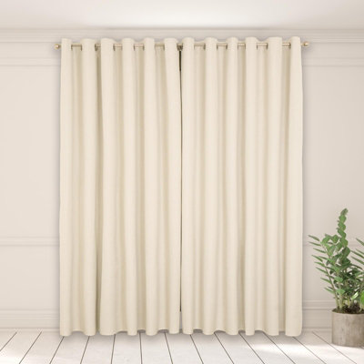 Woven Texture Pair Of Eyelet Curtains