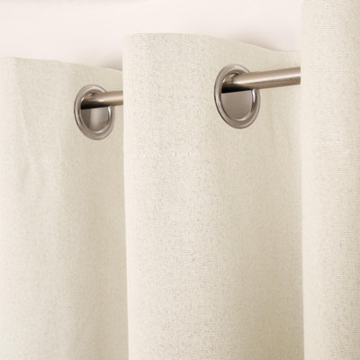 Woven Texture Pair Of Eyelet Curtains - 3